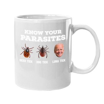 Discover Know Your Parasites Anti Joe Biden Deer Tick, Dog Tick Coffee Mug