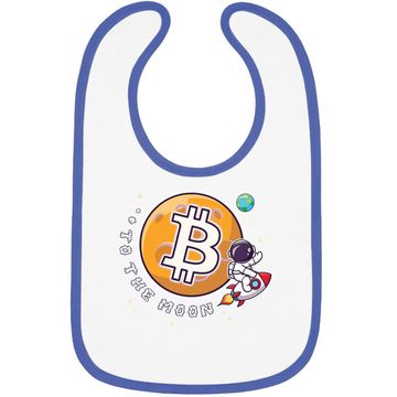 Discover Bitcoin To The Moon Funny Baby Bib, Best Selling Tee Baby Bib, Cryptocurrency Funny Baby Bib Gift