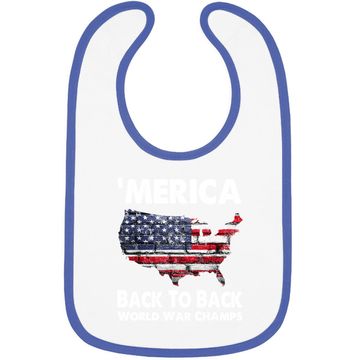 Discover Merica-back-to-back-world-war-champs Baby Bib