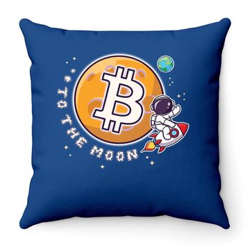Discover Bitcoin To The Moon Funny Throw Pillow, Best Selling Tee Throw Pillow, Cryptocurrency Funny Throw Pillow Gift