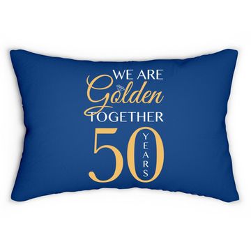 Discover Romantic Lumbar Pillow For Couples - 50th Wedding Anniversary Premium Lumbar Pillow