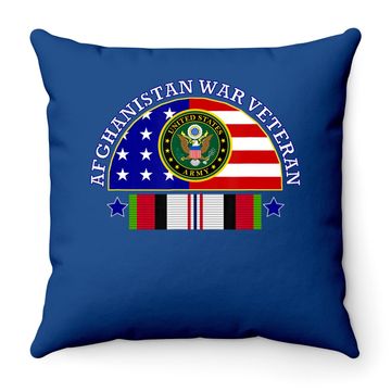 Discover Army Afghanistan War Veteran Patch Image Throw Pillow