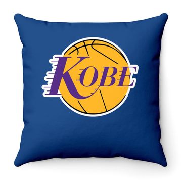 Discover Purple Los Angeles Kobe Logo Throw Pillow