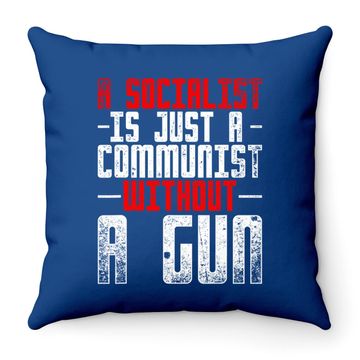 Discover Anti Communist Capitalist Liberty Gift Funny Anti Socialism Throw Pillow