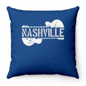 Discover Nashville Guitar Tennessee Throw Pillow