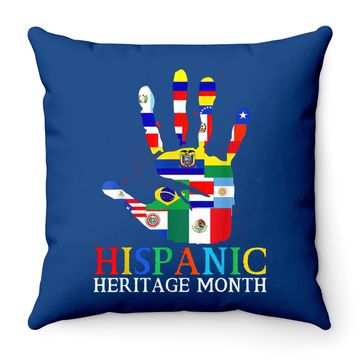 Discover National Hispanic Heritage Flag Countries Hands Latino Throw Pillow