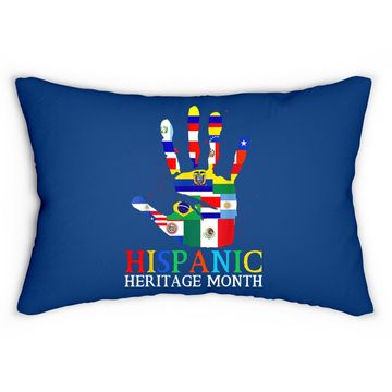 Discover National Hispanic Heritage Flag Countries Hands Latino Lumbar Pillow