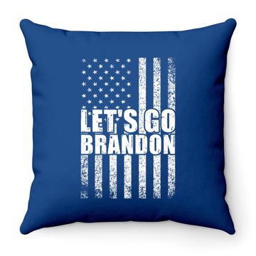 Discover Let’s Go Brandon Conservative Anti Liberal Us Flag Throw Pillow