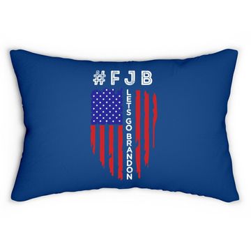 Discover Let's Go Brandon Conservative Anti Liberal Us Flag Lumbar Pillow