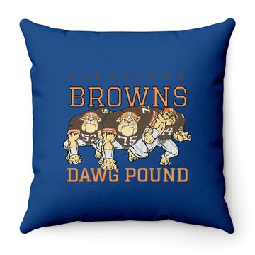 Discover Dawg Pound Retro Cleveland Browns Throw Pillow