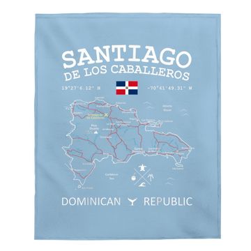 Discover Santiago De Los Caballeros Dominican Republic Map Flag Baby Blanket