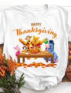 Discover Happy Thanksgiving TShirt, Disney Pooh The Winnie, Eeyore Shirt