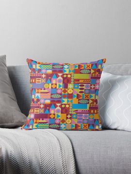 Discover Retro Color Blocks Pillow