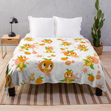 Discover Hello Sunshine! - Orange Bird (white background) Throw Blanket