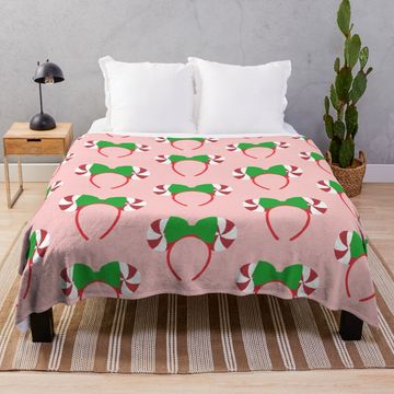 Discover christmas peppermint ears Throw Blanket