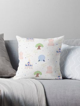 Discover Four Magic Kingdoms Pattern Pillow