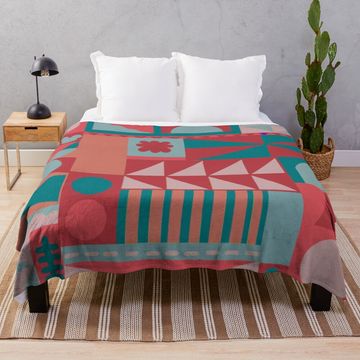 Discover "it's a small world" Pattern (cherry palette) Throw Blanket