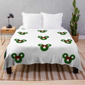 Discover Disney Christmas Wreath 2 Throw Blanket