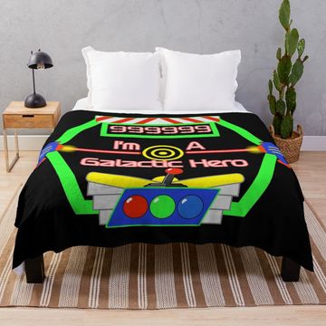 Discover Galactic Hero High Score Theme Park Ride Throw Blanket