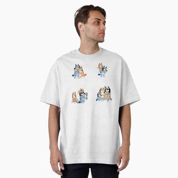 Discover BlueyDad Characters, BlueyDad and Bingo Oversized T-Shirt