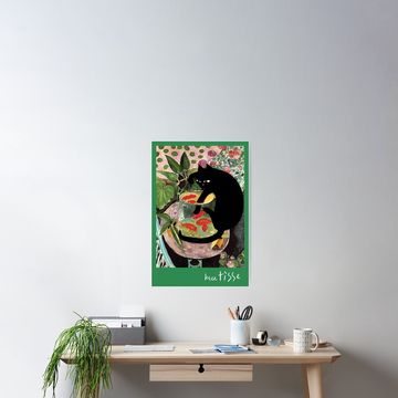Discover matisse's goldfish and a cat Poster