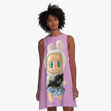 Discover Cute Labubu Doll A-Line Dress, Gift for Her