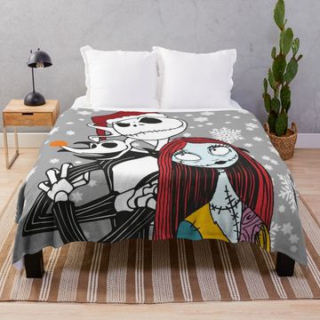 Discover Jack Skellington, Zero and Sally - The Nightmare Before Christmas Throw Blanket