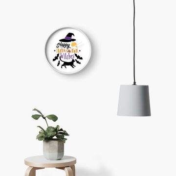Discover Happy Halloween Witches Funny Cat Witch Halloween Clock