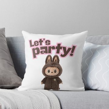 Discover Let's party  labubu cute stickers  Pillow, Cute Labubu Pillows Gift, Gift for Fan