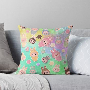 Discover Labubu Pattern Pillow, Cute Labubu Pillows Gift, Gift for Fan
