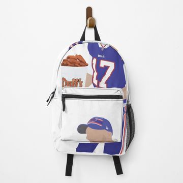 Discover Josh Allen, Buffalo Bills, Duff's Chicken Wings Sticker Backpack