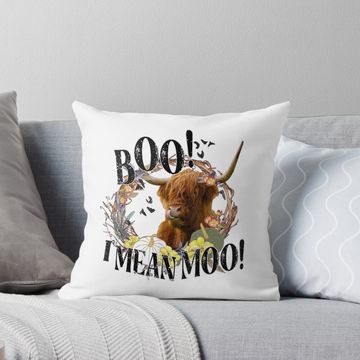 Discover Highland Cow Boo Halloween Moo Pillow