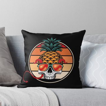Discover Pineapple Skull Halloween Funny Pineapple Lover Pillow