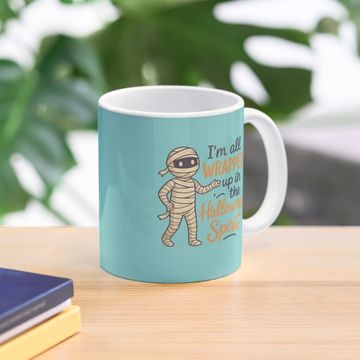 Discover Wrapped Up In The Halloween Spirit Mummy Coffee Mug