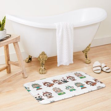 Discover Labubu monsters sticker bundle pack Bath Mat, For Bathroom, For Kitchen