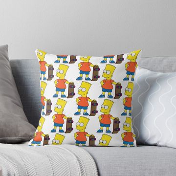 Discover bart simpson Pillow, simpson throw pillows decor, Gift for Fan
