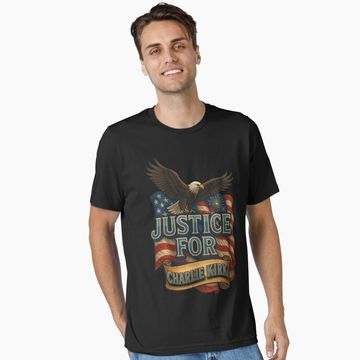 Discover JUSTICE For Charlie Kirk American Eagle Essential T-Shirt