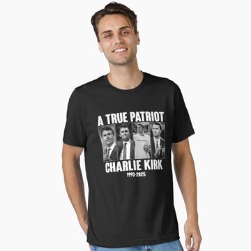 Discover Charlie Kirk American Flag Essential T-Shirt