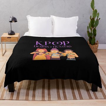 Discover Kpop Demon Hunters Fanart Throw Blanket