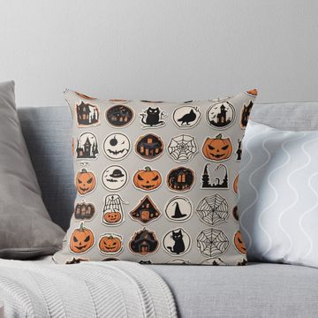 Discover Halloween Pattern Pillow