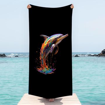 Discover Rainbow Dolphin Beach Towels