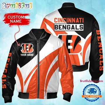 Discover Cincinnati Bengals Football Team Logo Personalized Bomber Jacket