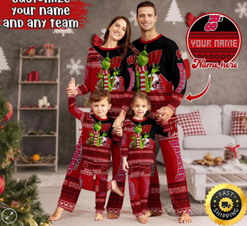 Discover Wisconsins Badge Pajamas Xmas For Sport Family