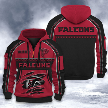 Discover Atlanta Falcons Tactical Hoodie, Football Quarter Zip Hoodie, Gift For Fan