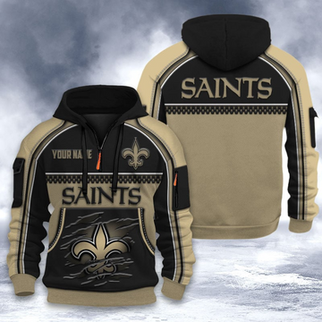 Discover New Orleans Saints Tactical Hoodie, Football Quarter Zip Hoodie, Gift For Fan