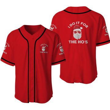 Discover I Do It For the Ho's (Funny Christmas Santa) Baseball Jerseys