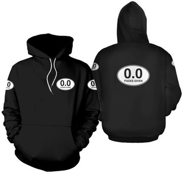 Discover 0 0 Fucks Given Running Sticker Design 3D Hoodies