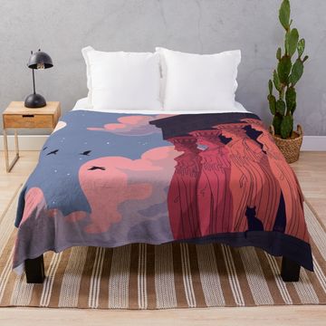 Discover Caryatids at Dusk Throw Blanket