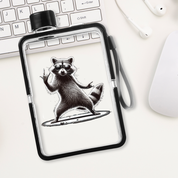 Discover Rock Raccoon – Metal and Coolness Flat Water Bottles