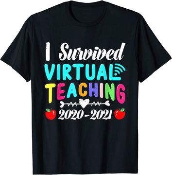 Discover I Survived Virtual Teaching End Of Year Teacher 2020 2021 T-Shirt
